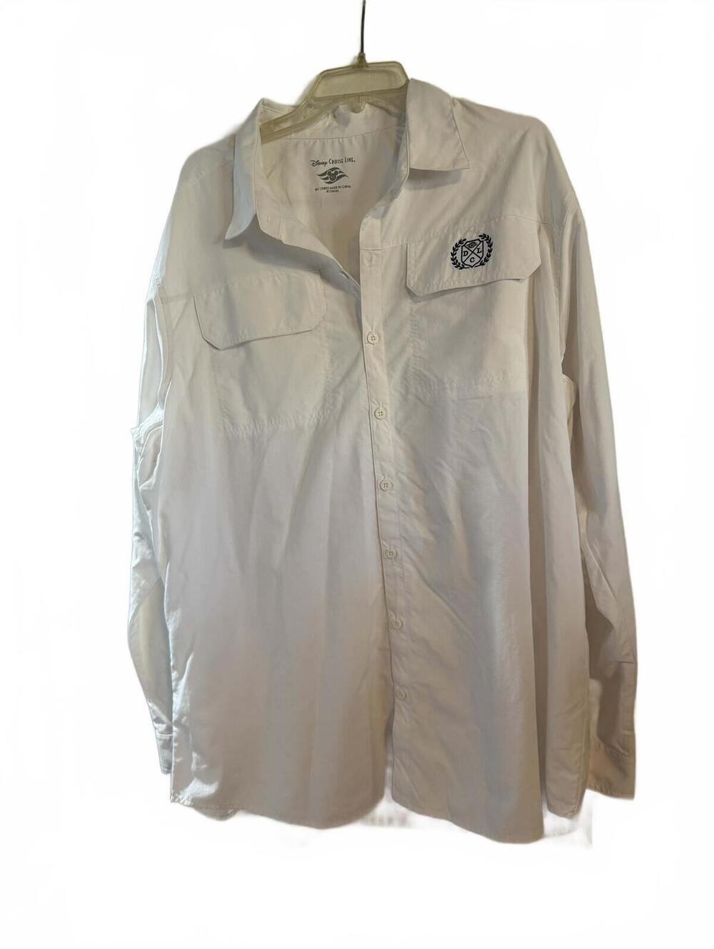 Disney Cruise Line White Button-Up Shirt XXL